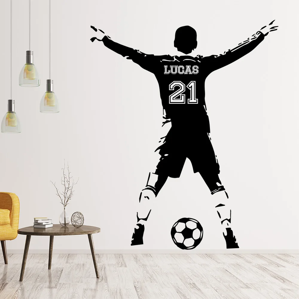 Personalized Custom Name Sports Wall Sticker Football Basketball Hockey Player Home Decor For Living Room Art Decal Wallsticker