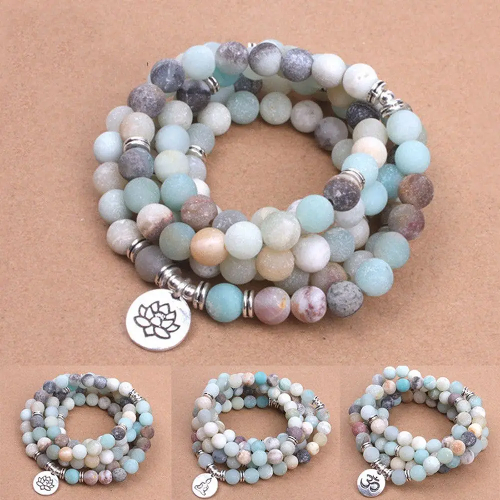

Multilayer Wood Beads Lotus OM Bracelet Tibetan Buddhist Mala Buddha Charm Rosary Bracelet Yoga Wooden For Women Men Jewelry