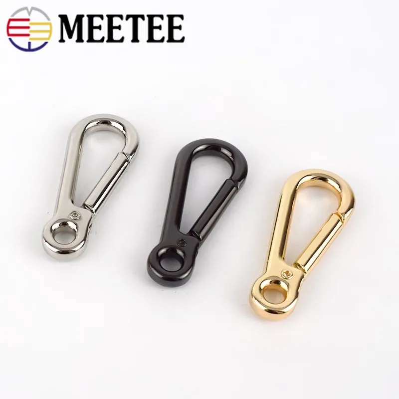 Meetee 2/4pcs Metal Accessory Snap Spring Hook Bag Shoulder Strap Hang Buckle Keychain DIY Chain Hardware Decor Materials BF033|Пряжки и