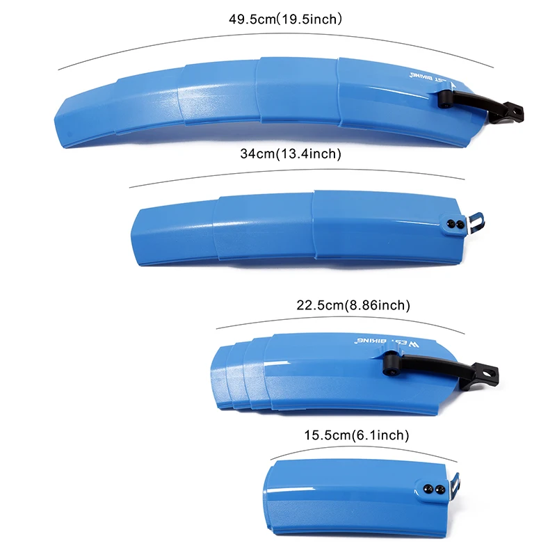 

WEST BIKING Telescopic Folding Bicycle Fenders with Taillight Quick Release MTB Front Rear Mudguards Cycling Parts Bike Fenders