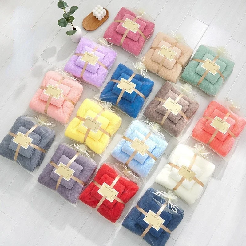 

70x140cm 35x75cm 2pcs Luxury Super Large Towel Set High Absorbent Soft Bath Towel + Face Towels bath towels for adults cotton