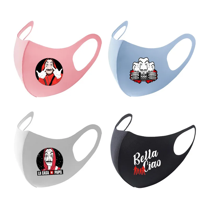 

Series La casa de papel Mouth Mask Cover Kid Mask Party Respirator Muffle Printed Face Mask fashion Washable Halloween Chirismas