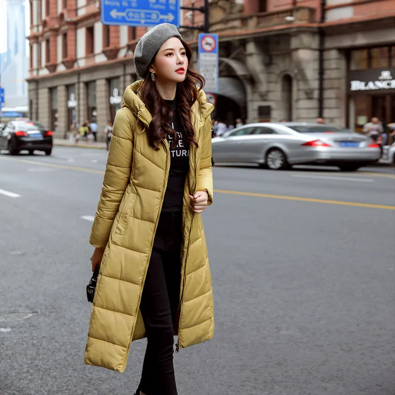 SWREDMI Thick Warm Female Jacket Winter Coat Women Plus Size M- 5XL 6XL Parka Hooded Winter Jacket Below Knee Length Warm Coat