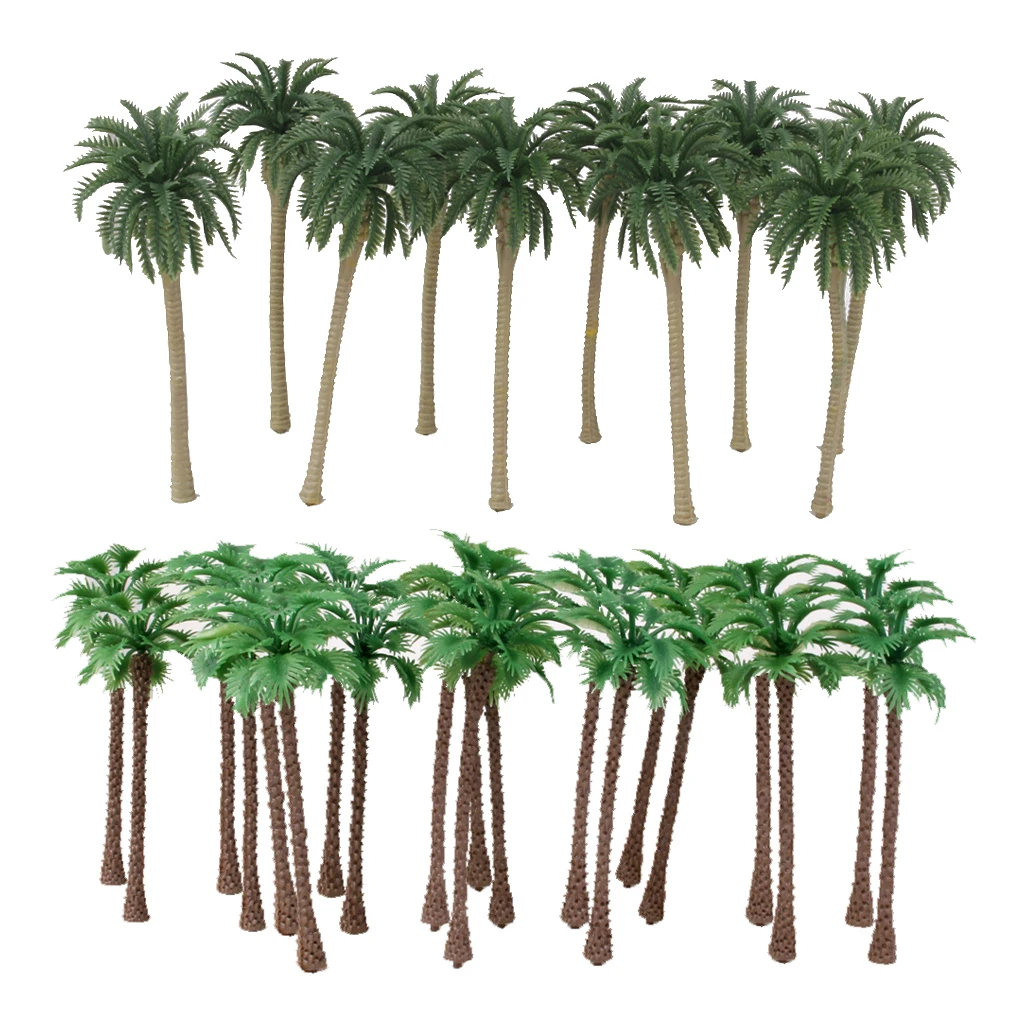 

40Pcs N 1/150 Scale Model Coconut Palm Trees Scenery for Train Railway Diorama Landscape Architecture Building Layout Accessory