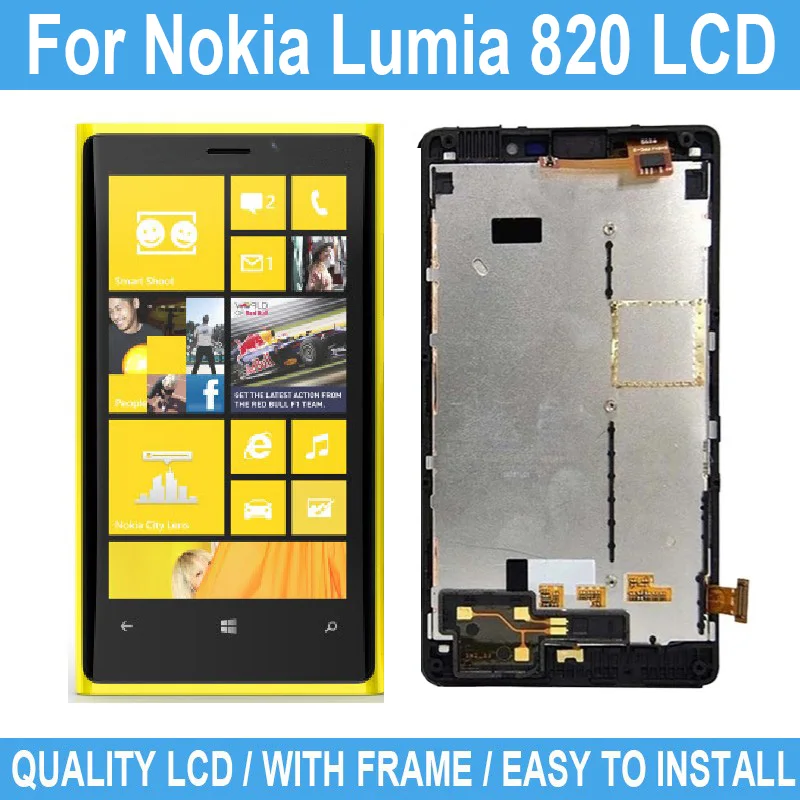 100% новый ЖК-дисплей для Nokia Lumia 820 сенсорный экран с рамкой дигитайзер в сборе