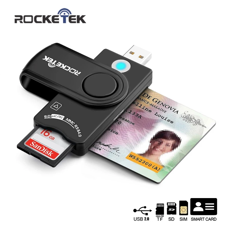 Аксессуары для ноутбука Для Windows OS USB считыватель смарт-карт для SD micro SD, sim-карта памяти смарт-карта для CAC/National ID/ATM кардридер s считыватель карт
