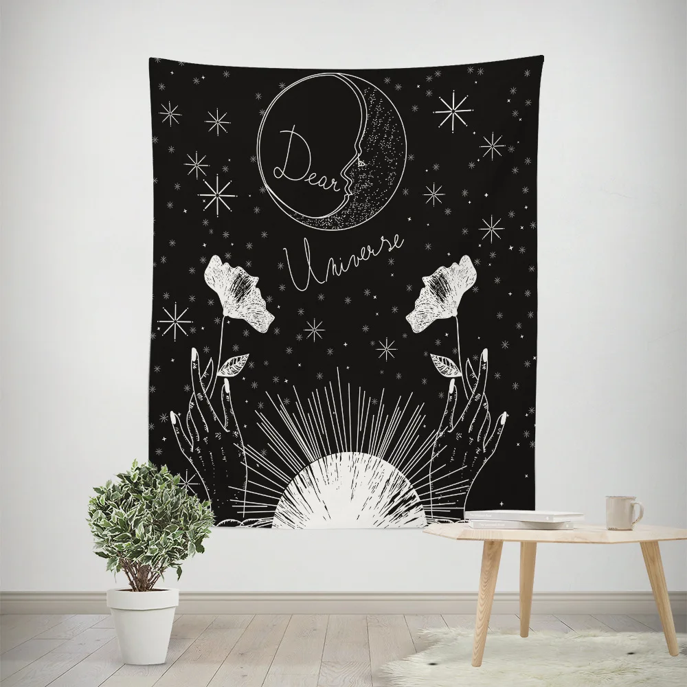 

Psychedelic Tapestry Decor Hanging Room Starry Sky Carpet Moon Tapestries Art Home Decoration Accessories