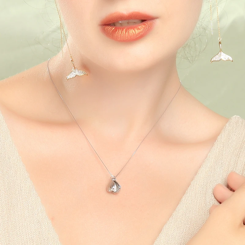 Простой дизайн длинное ожерелье для женщин акриловая кристальная оболочка кулон