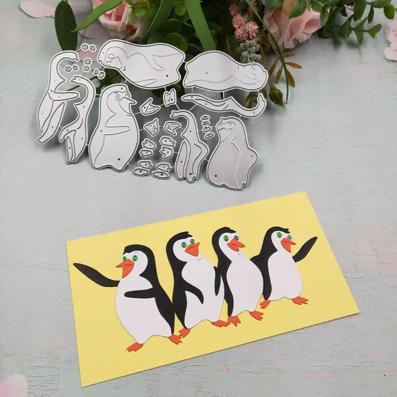Прямая поставка. Пингвин металла резки плашки Трафаретный Скрапбукинг DIY штамп