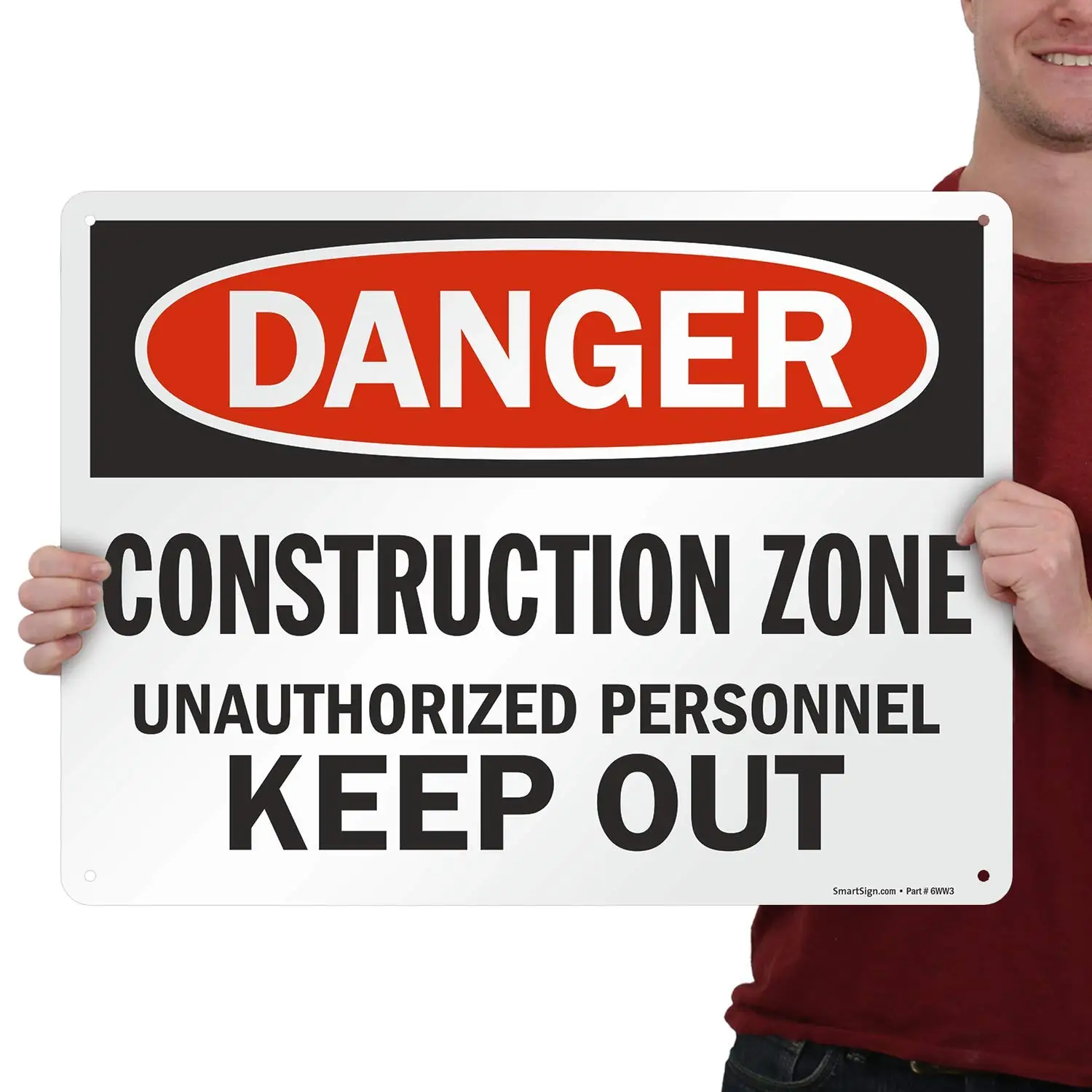 

«Опасная Строительная зона, несанкционированный персонал, сохранить знак | Алюминий 8x8»