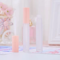 50pcs pink frosted lid round lipgloss tubes matte clear empty lipstick tubes wholesale lip glaze tubes makeup packaging material