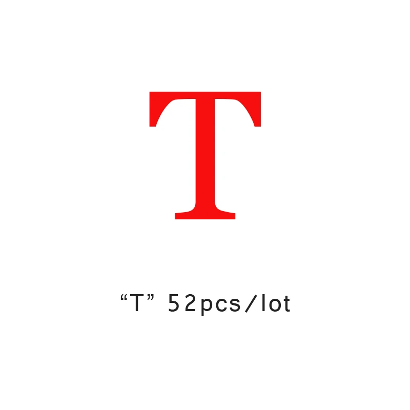 T YHBZRET 52pcs 10mm Square Wooden Beads Alphabet Letter Spacer Loose Bead Jewelry for Making Wooden Bracelet DIY accessories - Цвет: T
