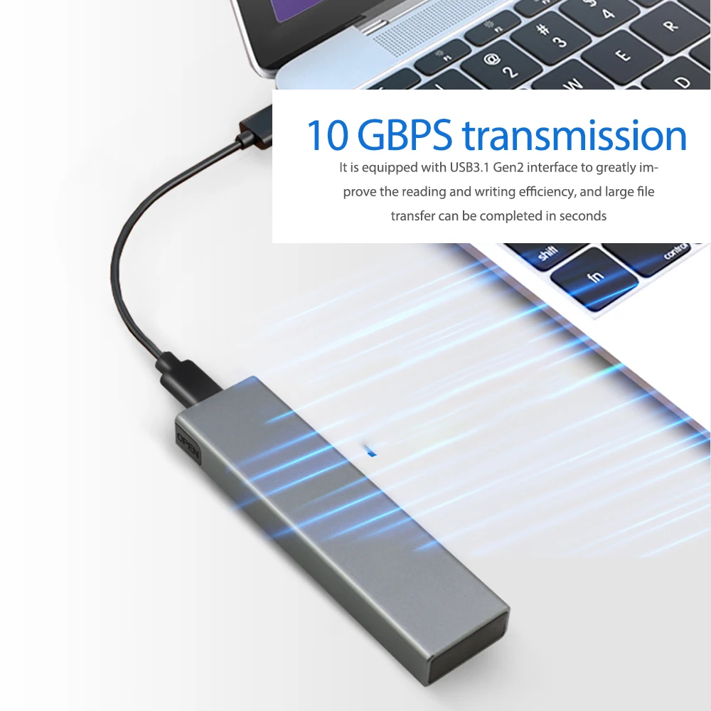 

M2 SSD Portable USB3.1 Type-C 10Gps Hard Drive Case, Supports NVME/SATA Two Protocols, Suitable For MacBook