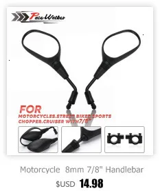 Мотоцикл черный " Круглый 7/8" Ручка Бар Конец Зеркала Кафе RACER BOBBER CLUBMAN