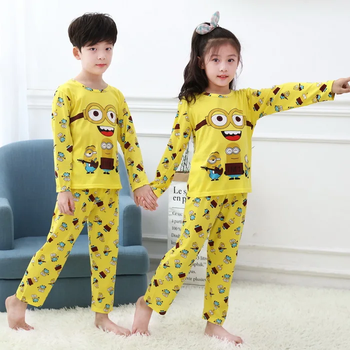 Весенне-осенние детские пижамные комплекты для девочек одежды одежда сна