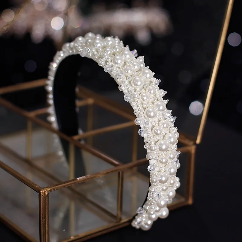 Полные жемчужные повязки для волос женщин и девушек невесты женские Свадебные