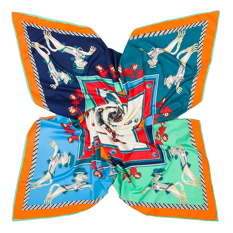 Роскошный брендовый 100% саржевый шелковый шарф POBING женский Шелковый квадратный с