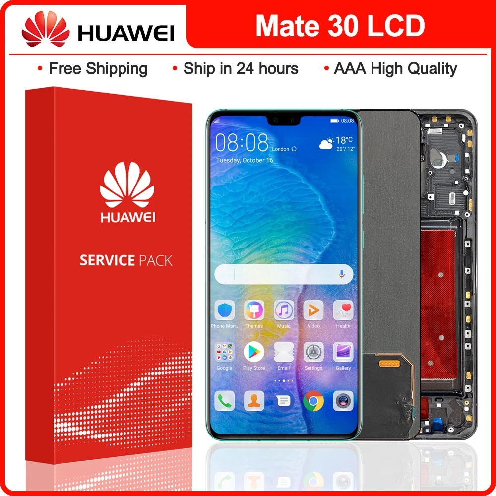 

Оригинальный дисплей 6,62 дюйма для Huawei Mate 30, ЖК-дисплей с сенсорным экраном и дигитайзером в сборе, TAS-L09 для замены ЖК-дисплея HUAWEI MATE30