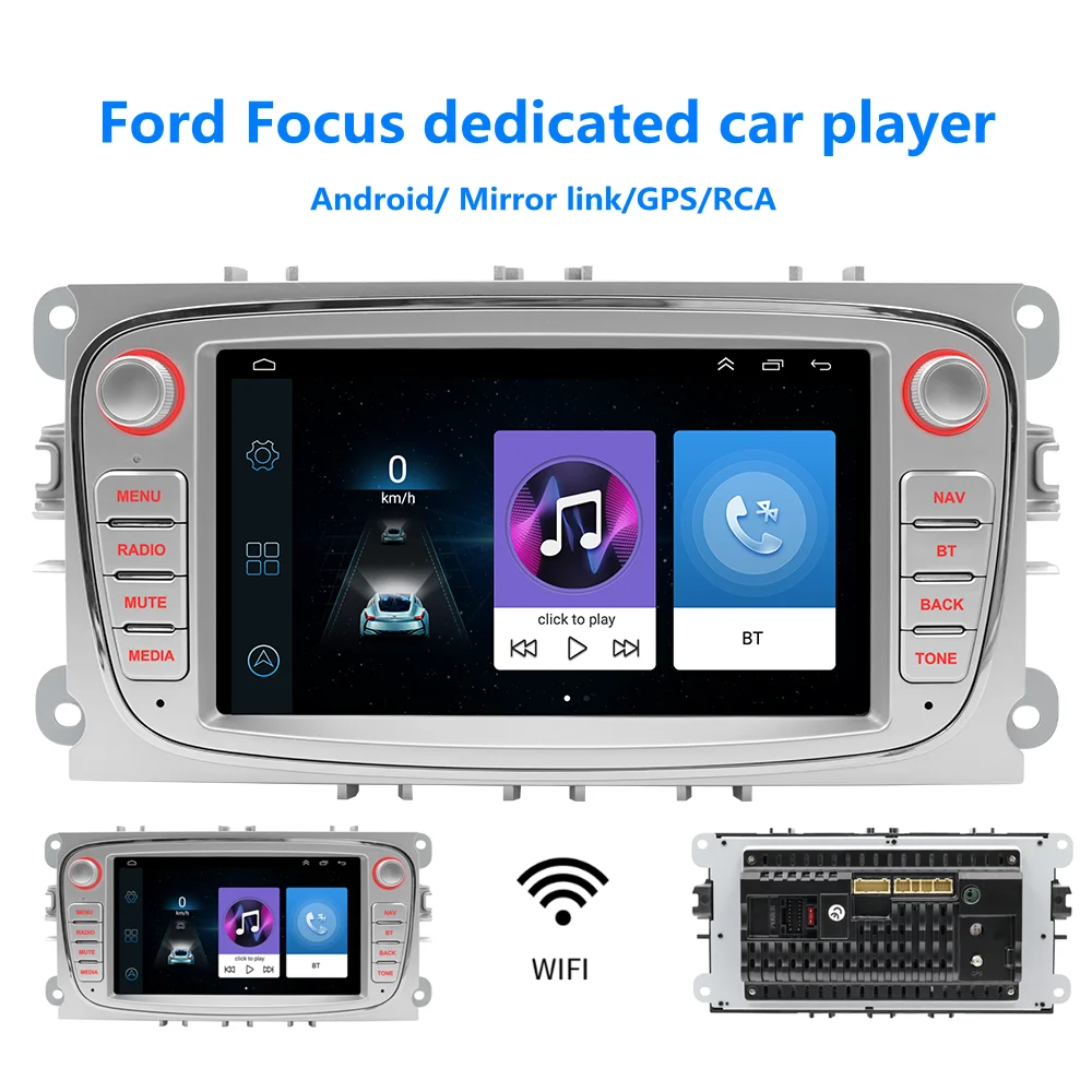 Автомагнитола 2DIN 7 дюймов Android 10 1 GPS спутниковая навигация Bluetooth MP5 мультимедийный