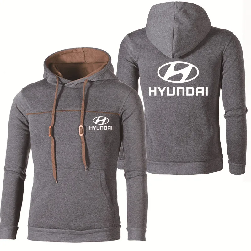 

New High Quality Spring Autumn Men's Hoodies Hyundai Motor Car Logo Print Fashion Hoodie Cotton Men's pullover