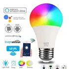 Умсветильник Светодиодная лампа B22 E27, 9 Вт, Wi-Fi, RGB-подсветка, работает с AlexaGoogle Home, 220 В110 В, RGB + CCT, функция регулировки яркости, волшебная лампа