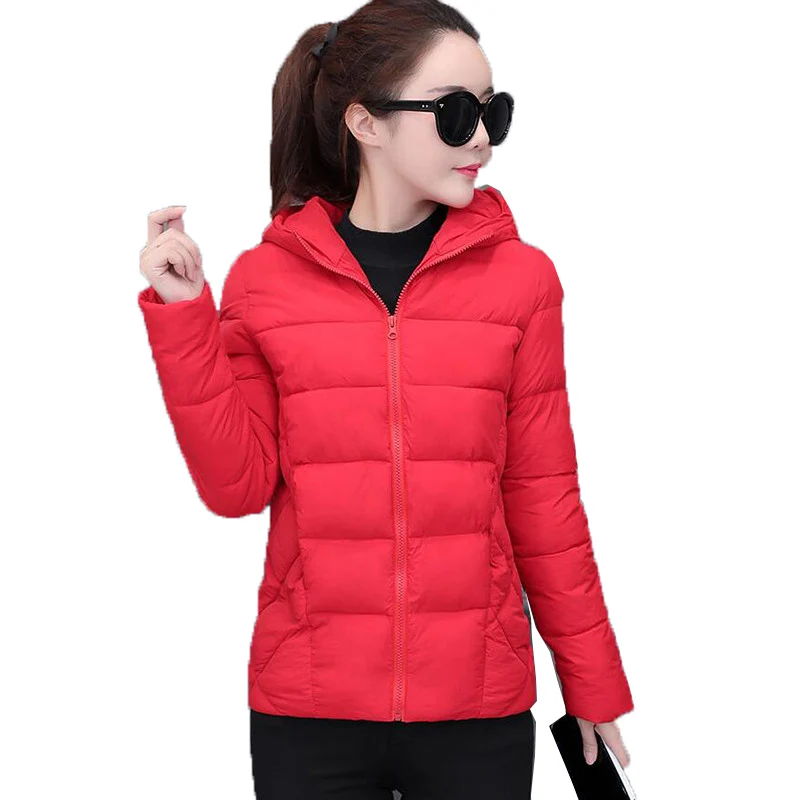 

Женское хлопковое пальто, Зимняя Толстая Короткая свободная хлопковая куртка, корейский пуховик с капюшоном и длинными рукавами, куртка из ...