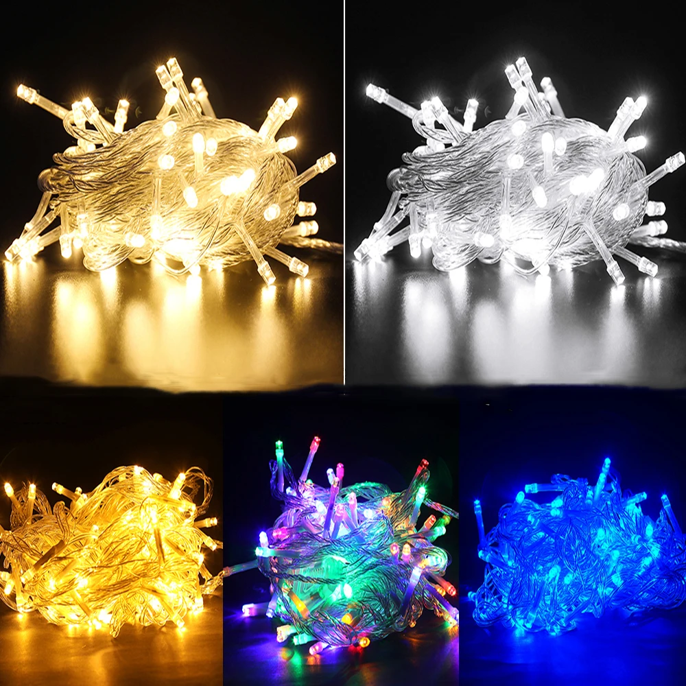 

Рождественская гирлянда, 10 м, 100 светодиодов, 8 режимов, Рождественское украшение, гирлянда для дома, сада, свадьбы, вечеринки, уличное праздн...