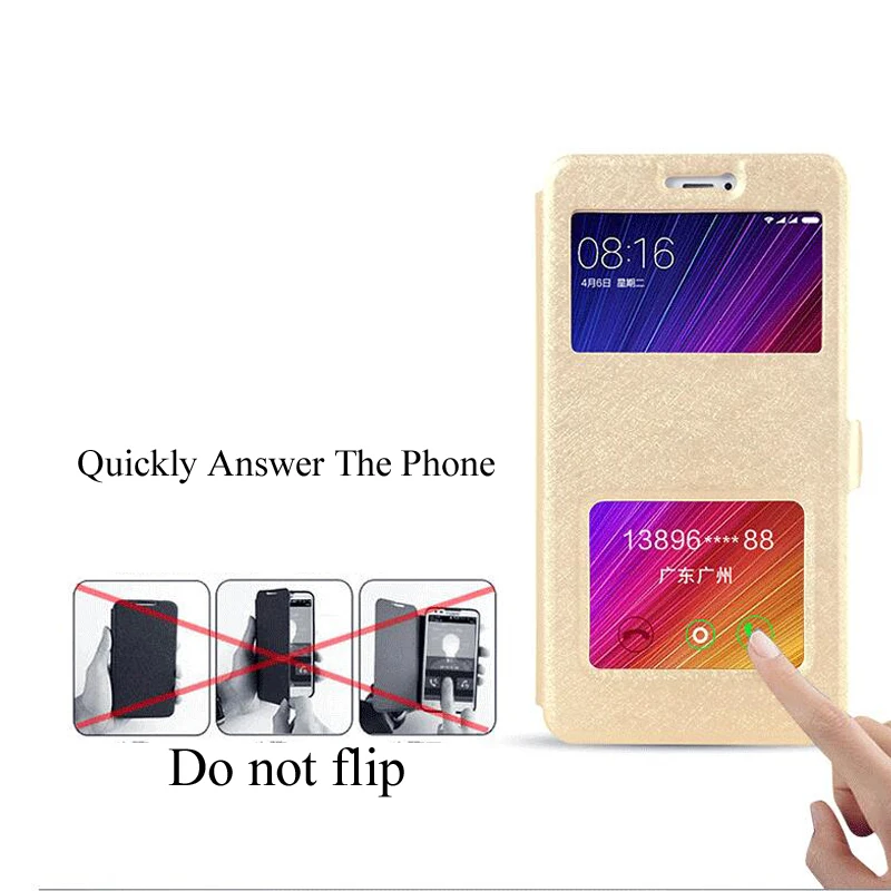 Кожаный чехол с окошком для Xiaomi Redmi 4 Pro/Redmi 4A Магнитный флип-чехол 4A/Redmi prime 4pro