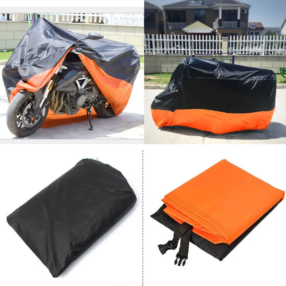 

XXXL Orange Waterproof Motorcycle Storage Cover For Honda Harley Davidson ...