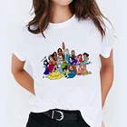 Минималистичная женская футболка с мультяшным принтом, футболка с изображением диснеейской принцессы Реюньон, модная женская футболка с коротким рукавом, Повседневная стильная футболка ольччан