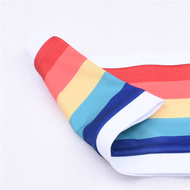 

New Sexy Summer Tube Top Women Strapless Bustier Crop Top Stripe Vest Bandeau Tops Rainbow Striped Bralette Brassiere Female