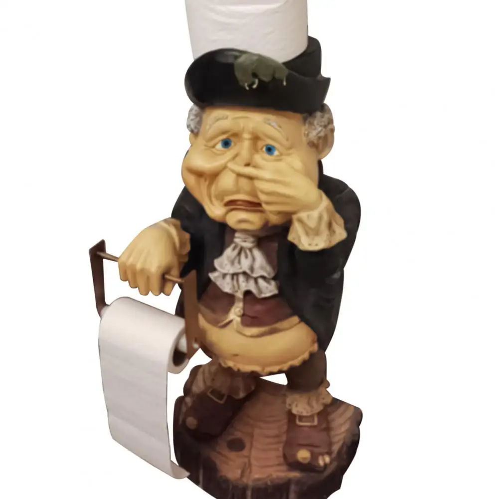 

60% Dropshipping!!Paper Holder Decorative Funny Cute Old Granny Toilet Butler Statue for Home