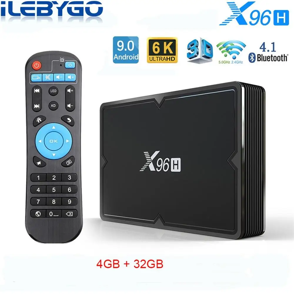 X96H Android 9,0 smart tv box, 4 Гб оперативной памяти, 32 Гб встроенной памяти, Bluetooth 4,1 2,4g/5g Wi-Fi hdmi в IPTV Set-Top box с 3 портами(стандарт порт 2G/16G медиаплеер PK X96 - Цвет: 4GB 32GB