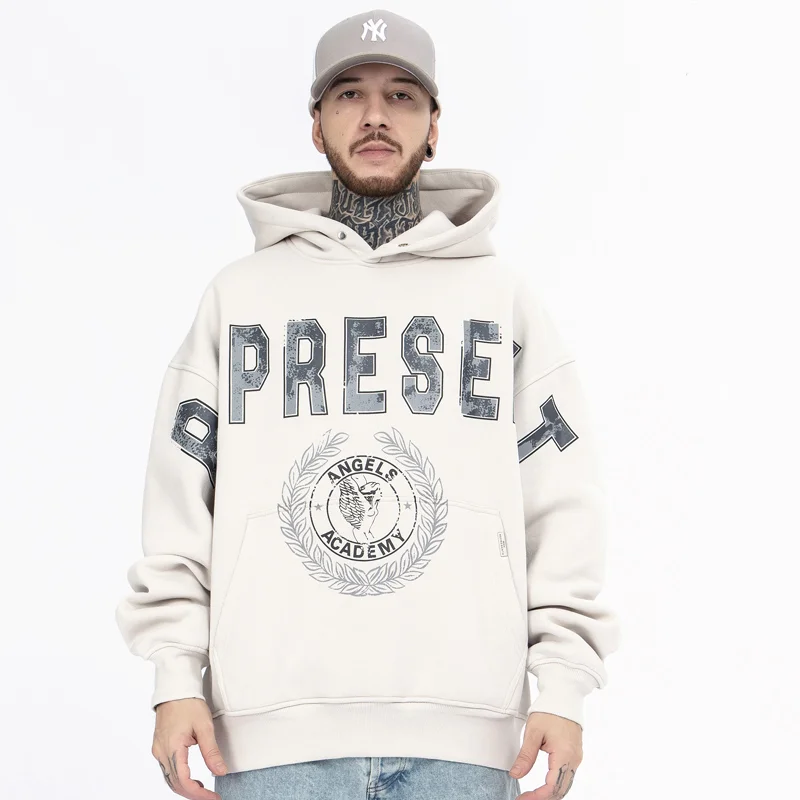 

Harajuku Hoodie Men Streetwear Oversized Hip Hop Printed Sweatshirt Cotton Vintage Loose Hooded Pullover Autumn Winter Clothing