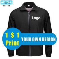 westcool casual thin windbreaker custom logo print team design fashion embroidered zipper jacket text 6 colors