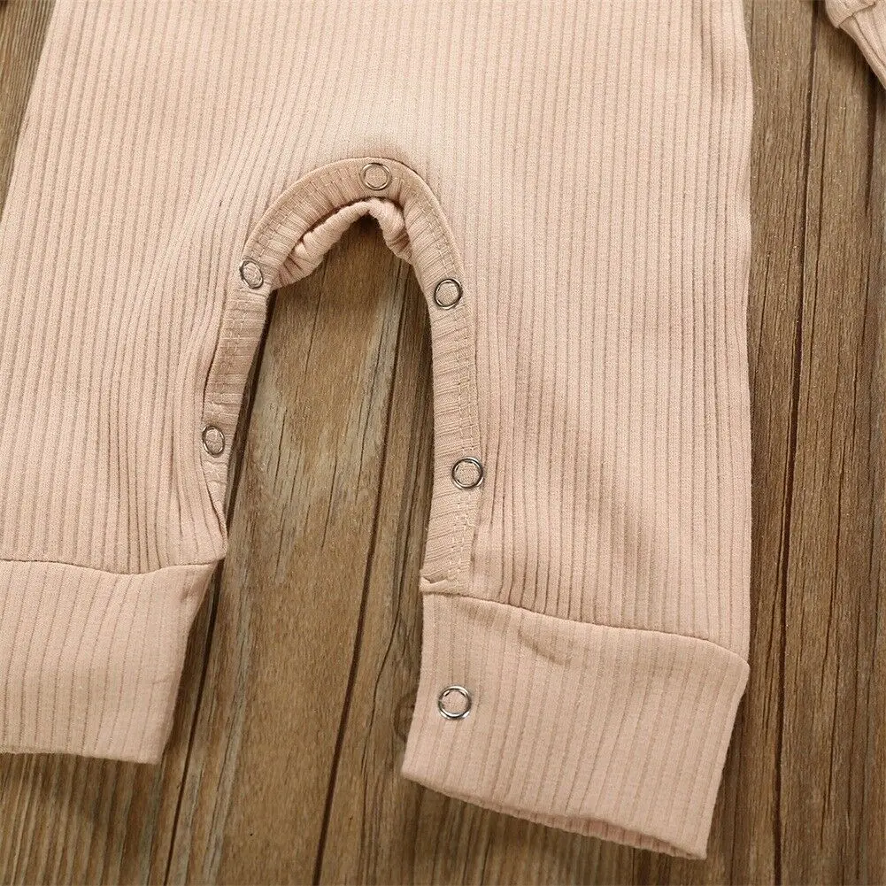 2019 Baby Spring Autumn Clothing Newborn Infant Boy Girl Solid Color Romper Ribbed Playsuit Jumpsuit Outfit Clothes | Детская одежда и