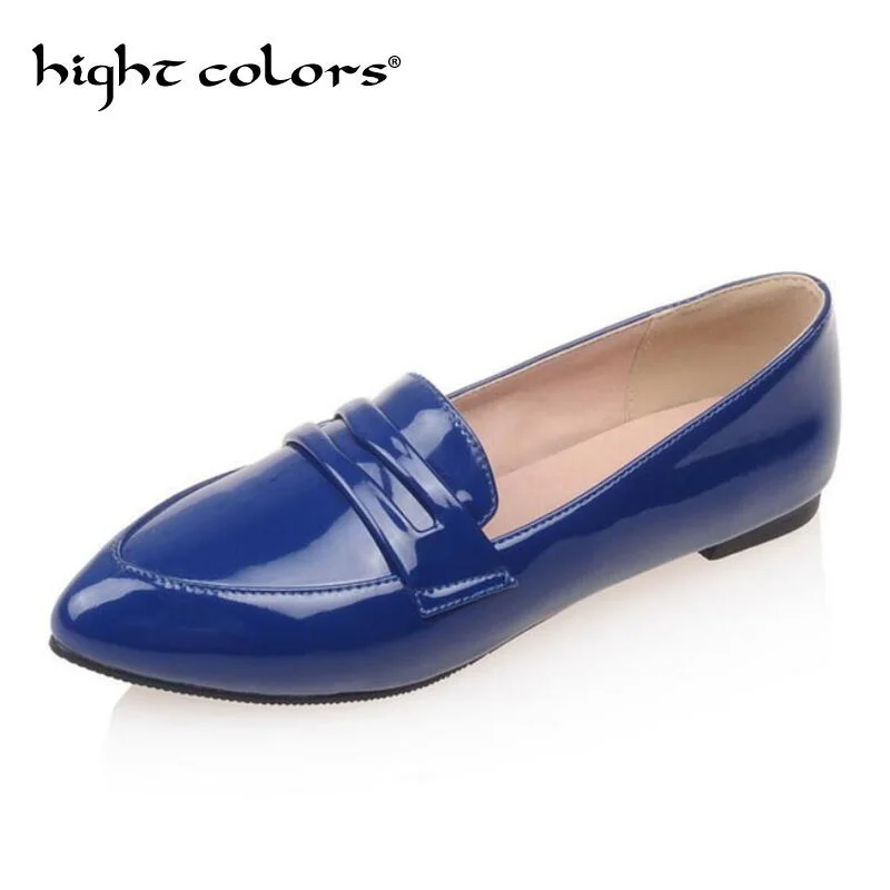 Женские Повседневные балетки из лакированной искусственной кожи лоферы на