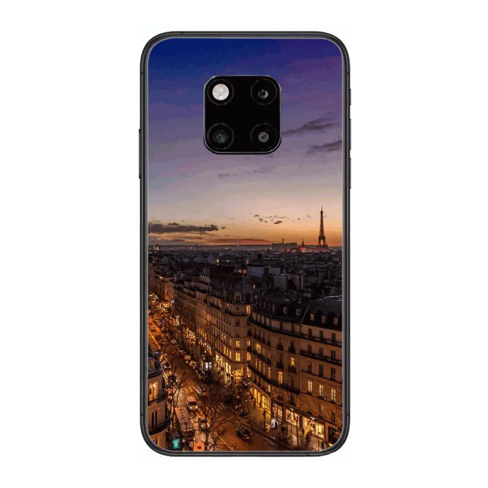 

Eiffel tower Phone Case For Huawei mate 30 10 20 40 Lite Smart Z Pro Black Etui 3D Coque Painting Hoesjes case