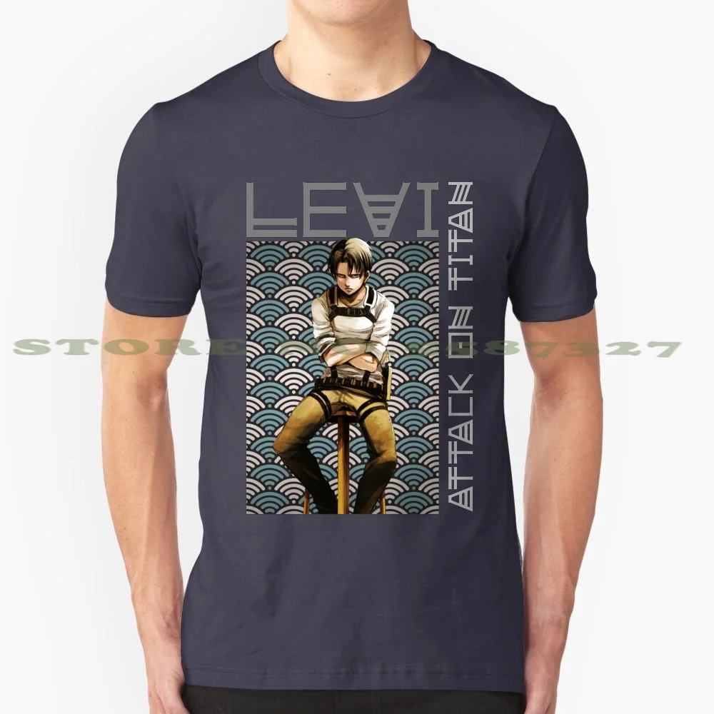 Постер Levi N.3 футболка из 100% чистого хлопка Леви ривайл Аккерман СНК shкруги не Kyojin