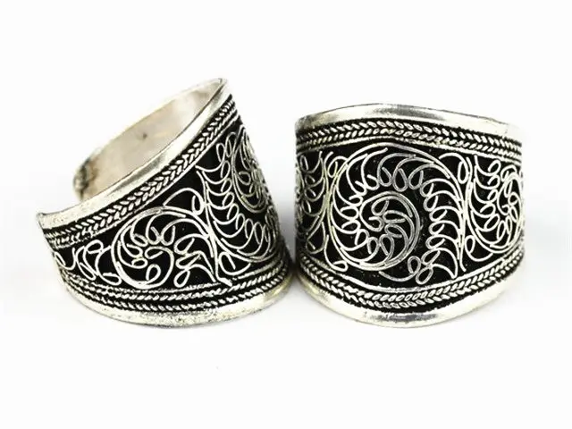Серебряное античное винтажное кольцо с цветочным рисунком.|open ring|ring forrings for men |