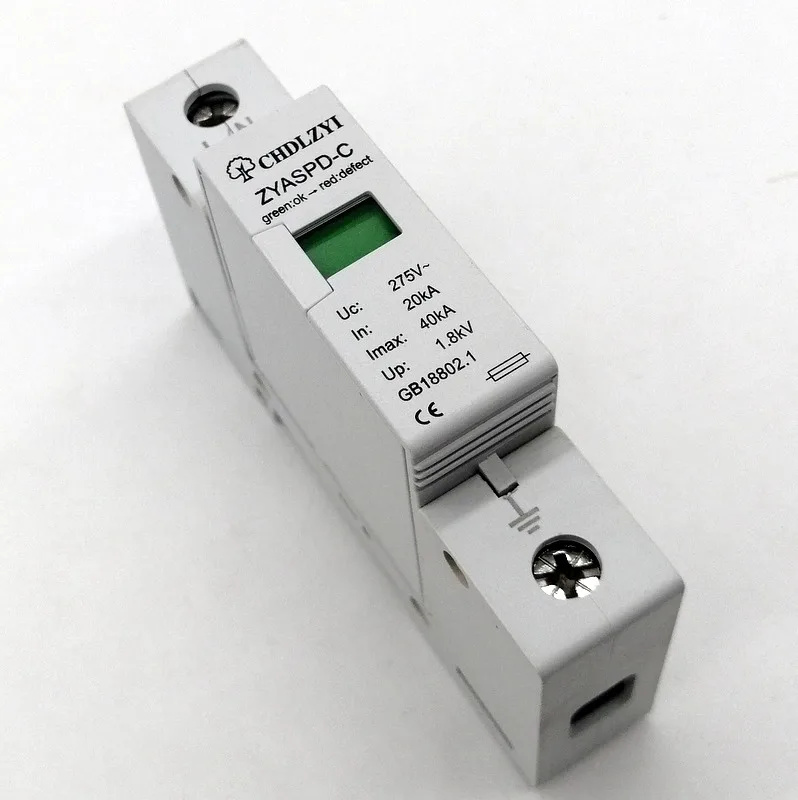 C 40 1P 20KA ~ 40KA 275V AC SPD стабилизатор напряжения для дома защитное устройство защиты от