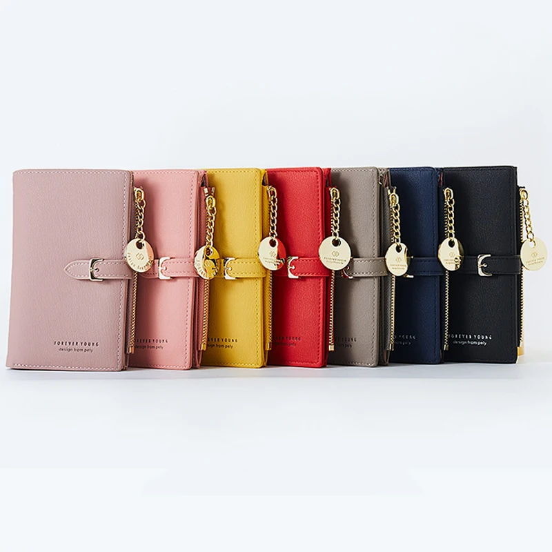 Женский Длинный кошелек женский клатч 2020 на молнии дизайнерский карман для