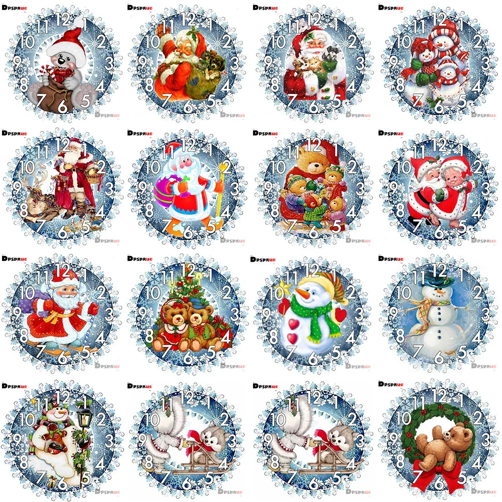 

Dpsprue Full Diamond Painting Cross Stitch Christmas Gifts With Clock Mechanism Mosaic 5D Diy Square Round 3d Embroidery Gift