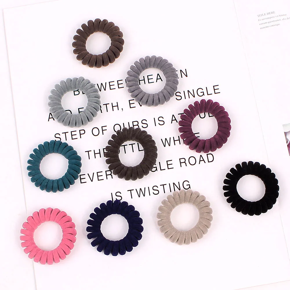 

Flocking Knit Telephone Wire Elastic Hair Rubber Bands Fashion Scrunchies For Girls Woman Hair Ties Rope Accessories Headwear
