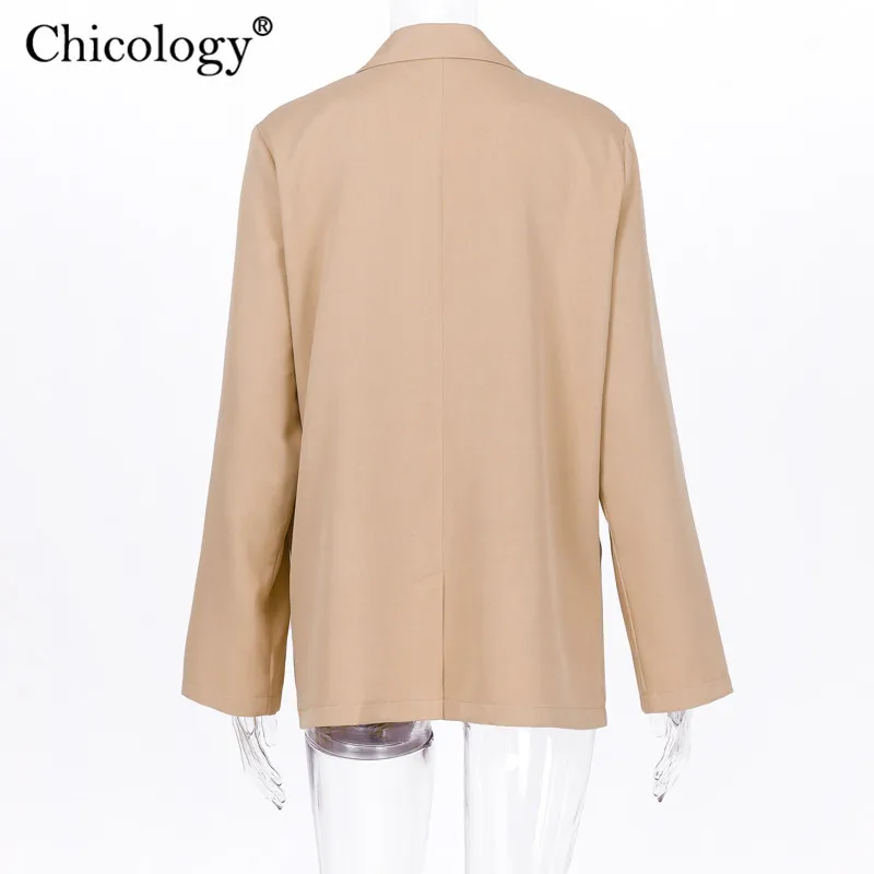 

double breasted blazer long sleeve jacket women loose coat 2019 autumn winter female streetwear over size plus clothes