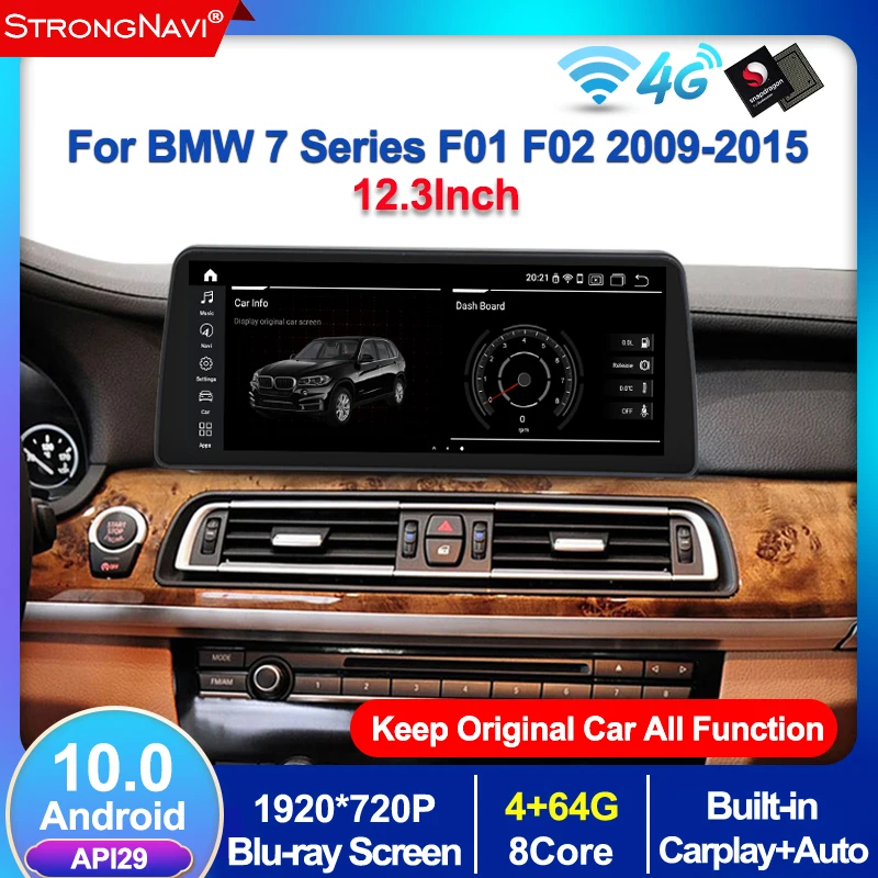 

12.3" 1920*720 IPS DSP Android 10 Car Radio GPS Navigation Stereo For BMW 7 Series F01 F02 2009-2012 CIC NBT Wireless Carplay