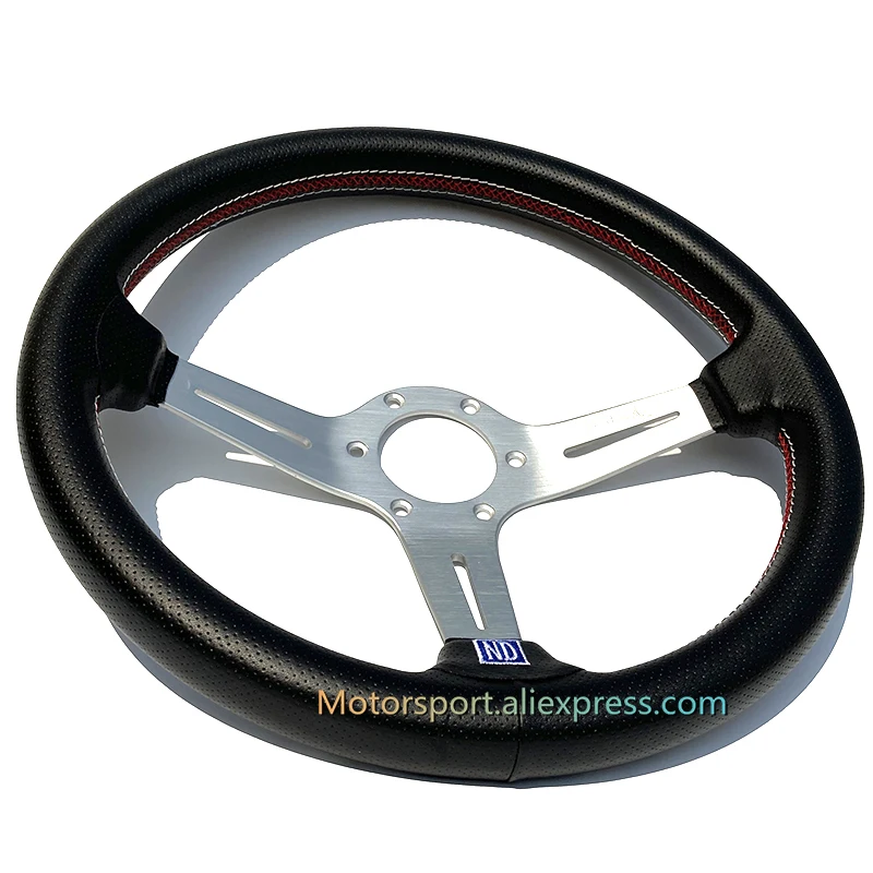 Универсальное кожаное рулевое колесо с отверстием под штифт 350 мм для гоночного