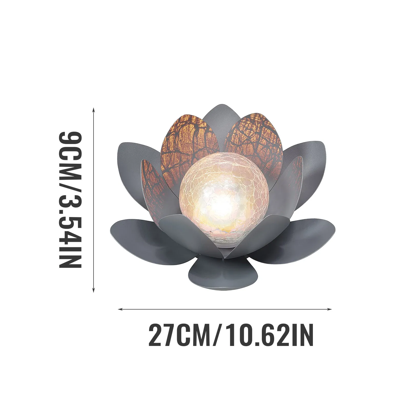 

1/2pcs Creative Lotus Base Led Metal Solar Flower Outdoor Glass Ball Decoration Dreamy Lighting Effect Garden Night Lights