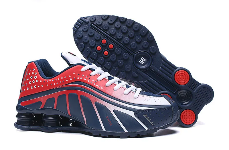 Мужские кроссовки, новинка, дизайнерские мужские кроссовки Shox R4, роскошные кроссовки NZ, тройные черные белые уличные спортивные кроссовки