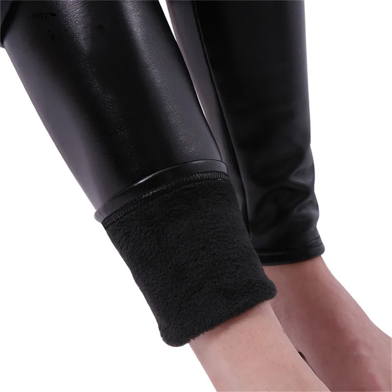

S-5XL Plus Size Plus Velvet Thicken Faux Leather Leggings Women High Waist Autumn Winter Pants Women Long Skinny Leggings C6652